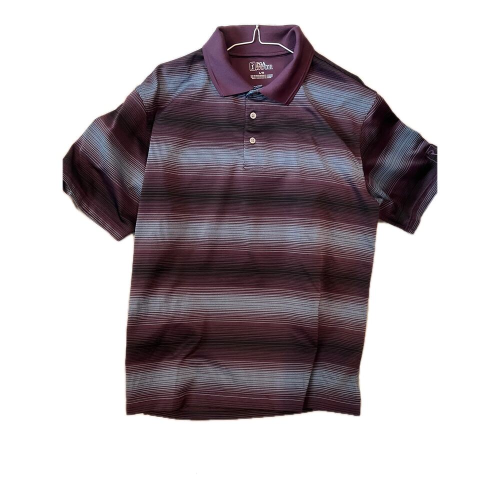 PGA Tour Burgundy Gray Golf Shirt Mens L